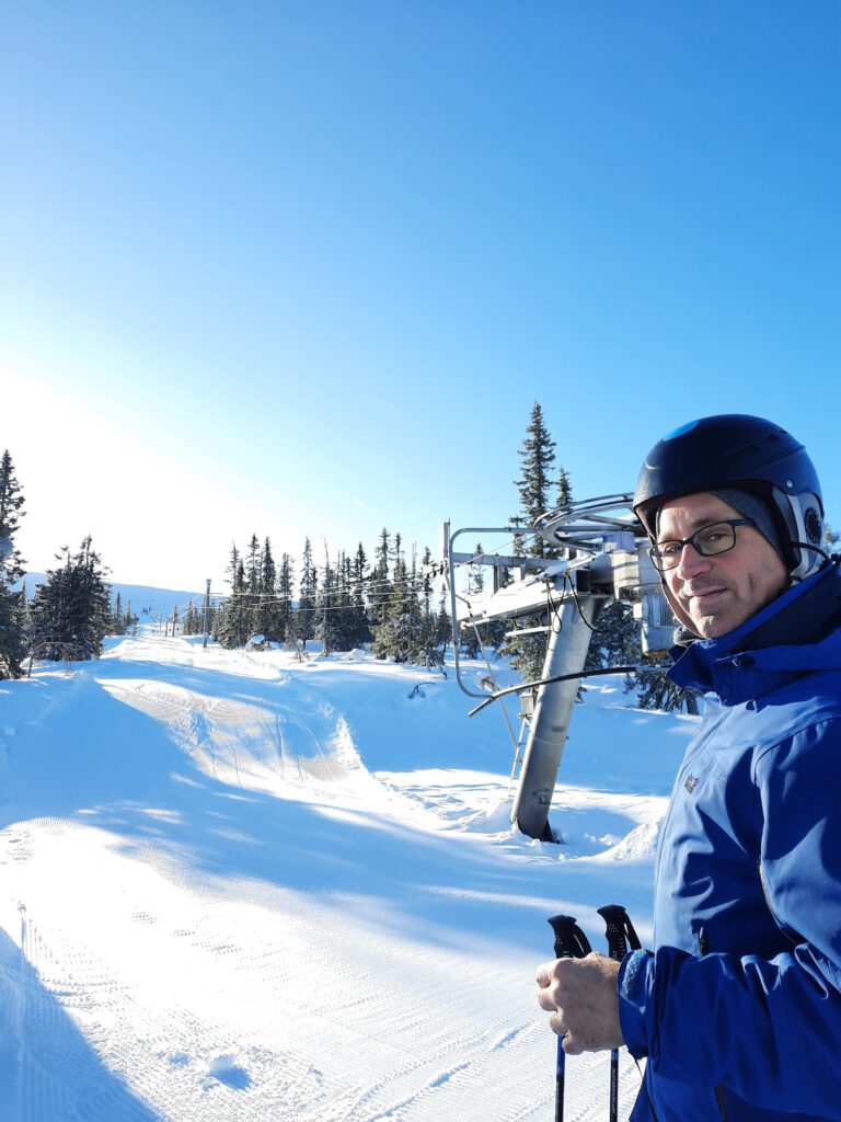 Skifahren Nordlicht Trysil 
Toller Ausblick im Schnee mit Matthias 