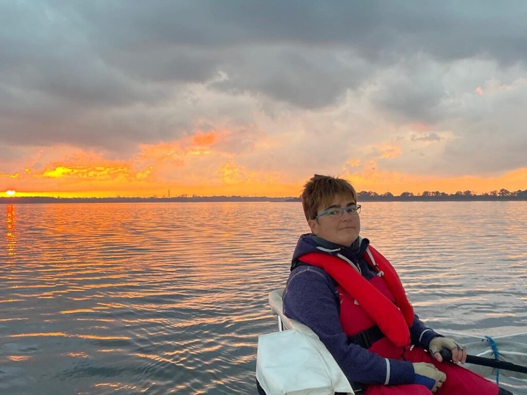 Sonnenuntergang im Greifswalder Bodden - Traumhaftes Licht im Herbst auf dem Wasser