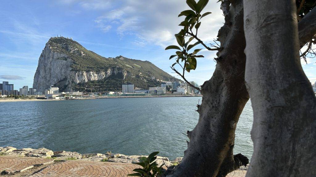 Blick von Spanien nach Gibraltar